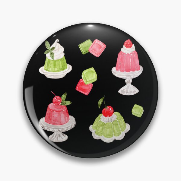 Item preview, Pink and Green Jelly Desserts in Watercolor designed and sold by andrebalest.art.