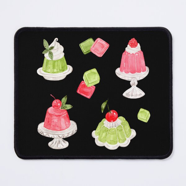 Item preview, Pink and Green Jelly Desserts in Watercolor designed and sold by andrebalest.art.