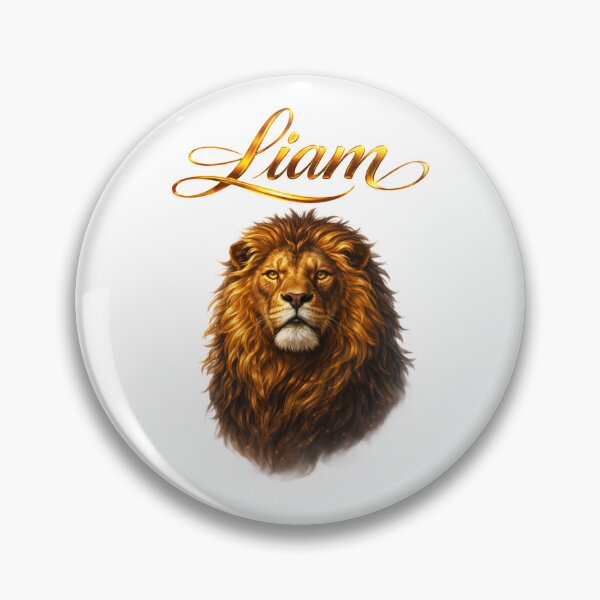 Item preview, Liam Leo Zodiac Name Gold Lion Design designed and sold by AlexLineArt.