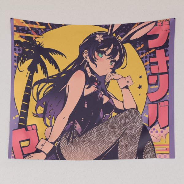 Item preview, Bunny Girl Mai Vintage Vaporwave Poster designed and sold by AnimeArsenalPrints.