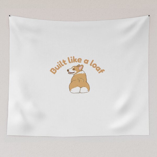 Item preview, Funny Corgi Sticker – “Built Like a Loaf” Cute Dog Meme Cartoon Art designed and sold by EJRdesign.