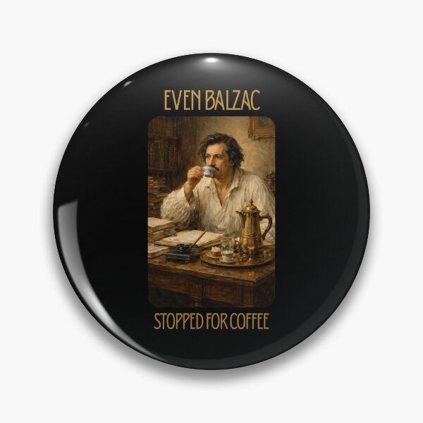 Item preview, Even Balzac Stopped for Coffee designed and sold by PKDWriterMerch.