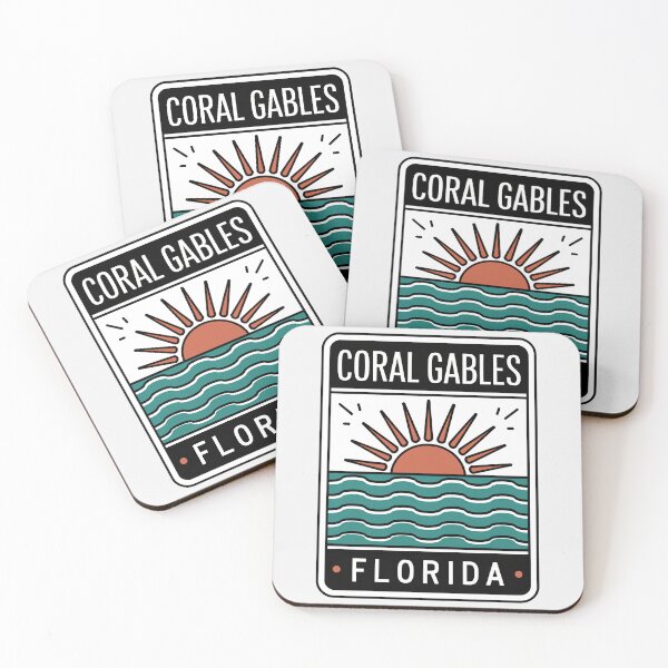 Item preview, Coral Gables Florida - Beach Sign designed and sold by TheOldMittenIllustrated.