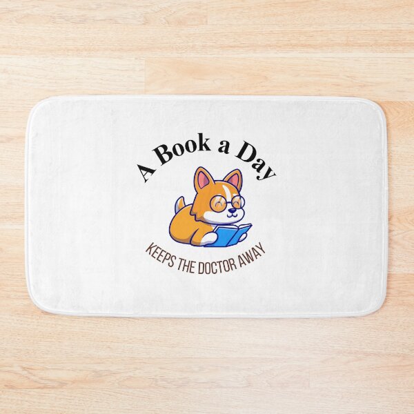 Item preview, Cute Corgi Sticker – Bookish Dog with Glasses “A Book a Day Keeps the Doctor Away” designed and sold by EJRdesign.