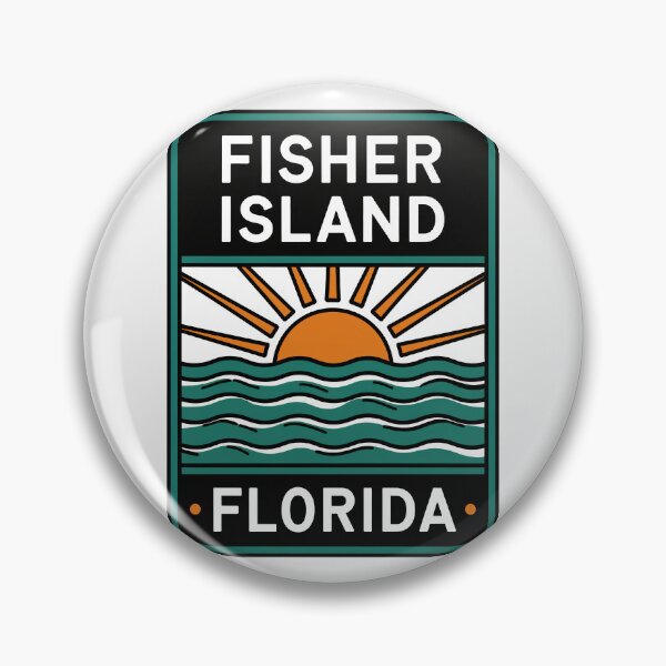 Item preview, Fisher Island Florida - Beach Sign designed and sold by TheOldMittenIllustrated.