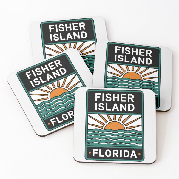 Item preview, Fisher Island Florida - Beach Sign designed and sold by TheOldMittenIllustrated.