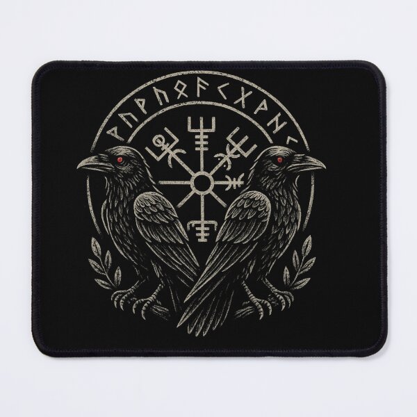 Item preview, SVT Twin Ravens Vegvísir – Norse Pagan Rune Compass of Fate designed and sold by SEVERTREND APPAREL .