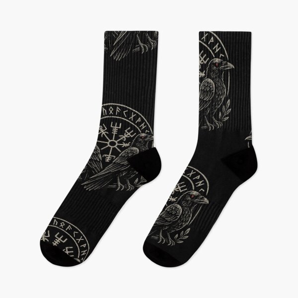 Item preview, SVT Twin Ravens Vegvísir – Norse Pagan Rune Compass of Fate designed and sold by SEVERTREND APPAREL .