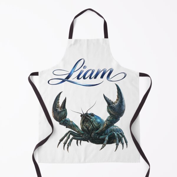Item preview, Liam Cancer Zodiac Name Blue Crab Design designed and sold by AlexLineArt.