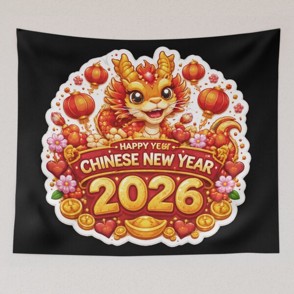 Item preview, Happy Chinese New Year 2026 The Majestic Year of the Horses  year of the fire horse designed and sold by zuzzelek44.