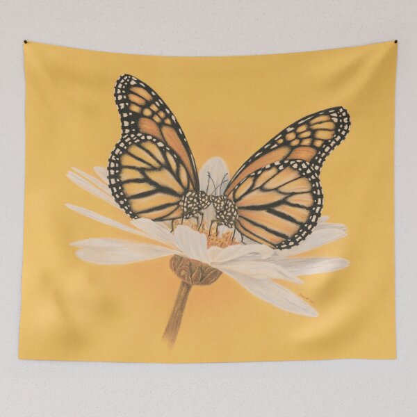 Item preview, Autumn Wings - Monarch Butterfly Realistic Sepia Drawing designed and sold by JanidAlfaro.