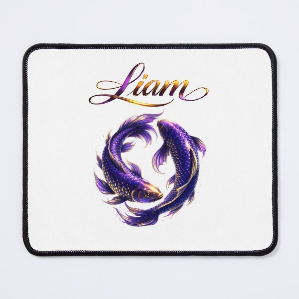 Item preview, Liam Pisces Zodiac Name Purple Fish Design designed and sold by AlexLineArt.
