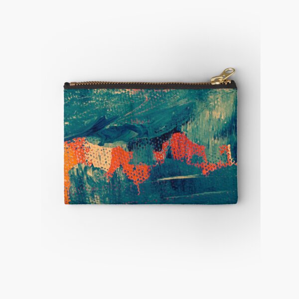 Item preview, Pintura abstracta en verde azulado y naranja: arte mural moderno de mediados de siglo, decoración abstracta para el hogar designed and sold by Basma Store.