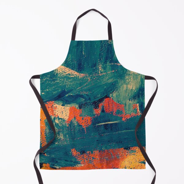 Item preview, Teal & Orange Abstract Painting – Modern Mid-Century Wall Art, Abstract Home Decor designed and sold by Basma Store.