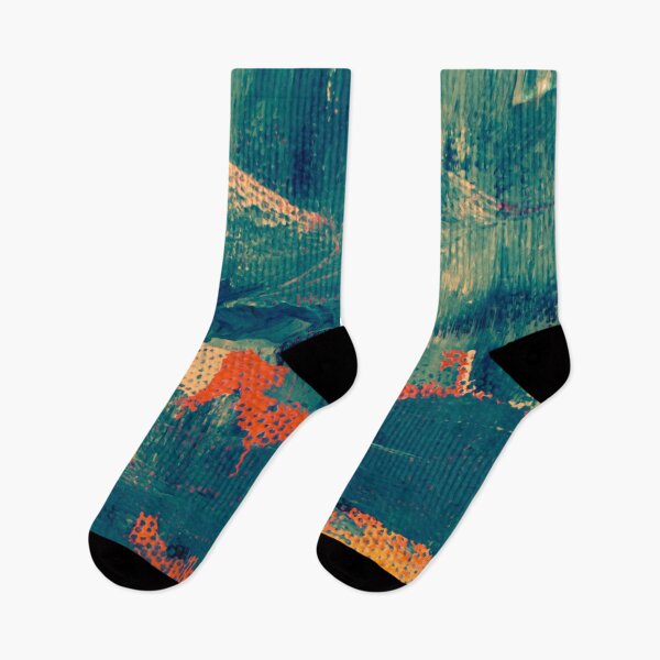Item preview, Teal & Orange Abstract Painting – Modern Mid-Century Wall Art, Abstract Home Decor designed and sold by Basma Store.