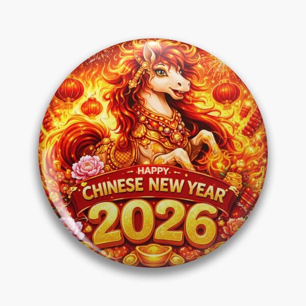 Item preview, Happy Chinese New Year 2026 The Majestic Year of the Horses  year of the fire horse designed and sold by zuzzelek44.
