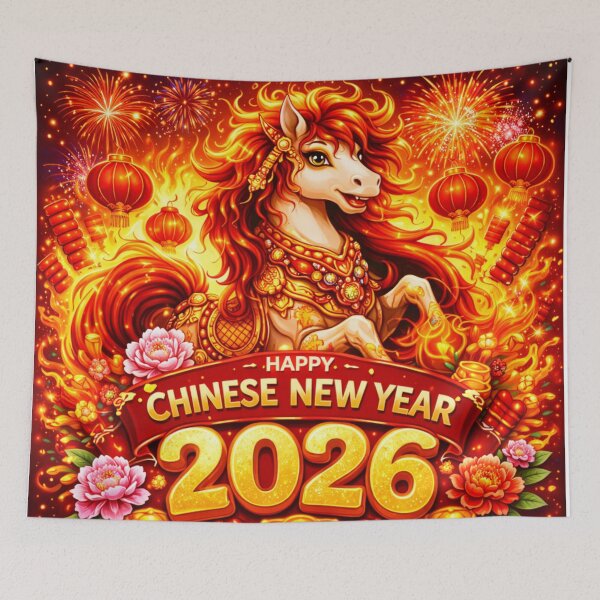Item preview, Happy Chinese New Year 2026 The Majestic Year of the Horses  year of the fire horse designed and sold by zuzzelek44.