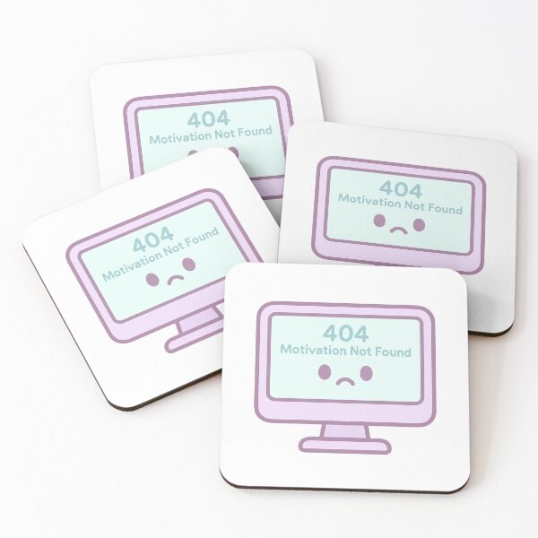Item preview, Computer Kawaii 404 Motivation Not Found Humor Geek designed and sold by Serge-Design.