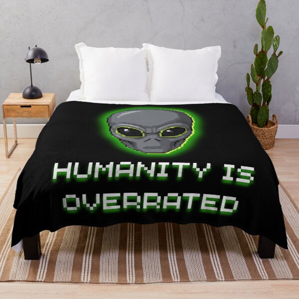 Item preview, Humanity Is Overrated - Sarcastic Alien Pixel Art designed and sold by JonyDG.