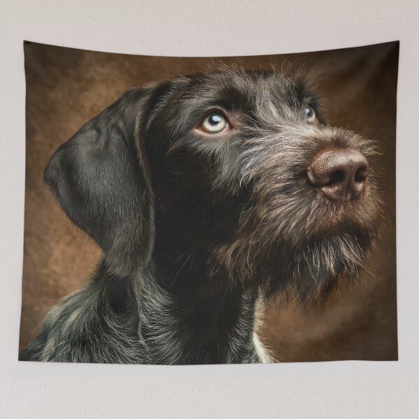 Item preview, German Wire-haired Pointer on Brown designed and sold by Elisabeth Lucas.