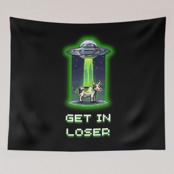 Item preview, Get In Loser - Funny UFO Abduction Pixel Art designed and sold by JonyDG.