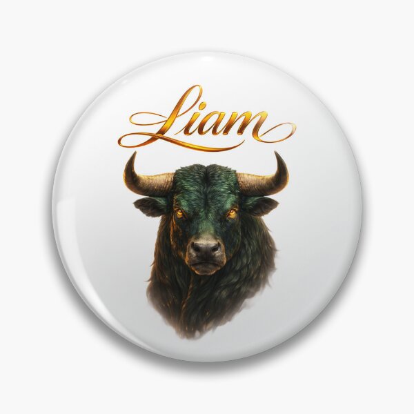 Item preview, Liam Taurus Zodiac Name Bull Gold Power Design designed and sold by AlexLineArt.
