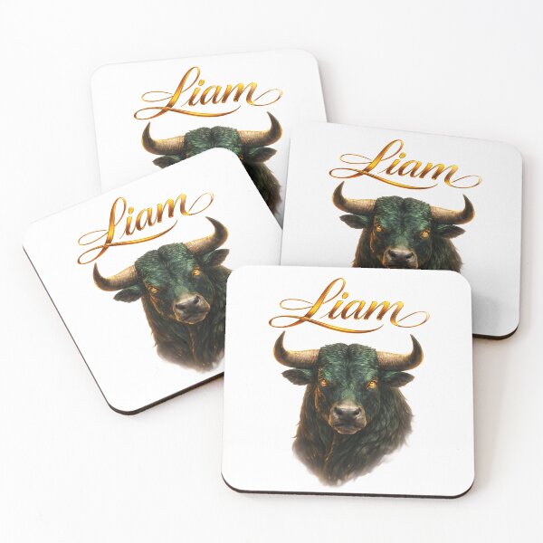 Item preview, Liam Taurus Zodiac Name Bull Gold Power Design designed and sold by AlexLineArt.