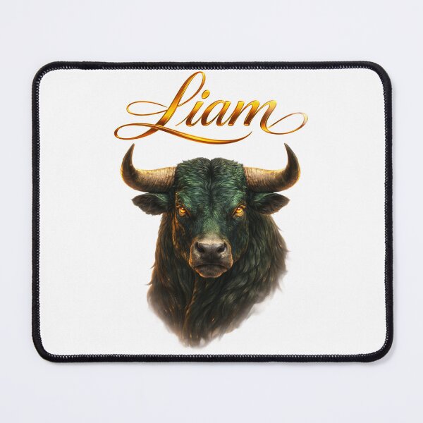 Item preview, Liam Taurus Zodiac Name Bull Gold Power Design designed and sold by AlexLineArt.
