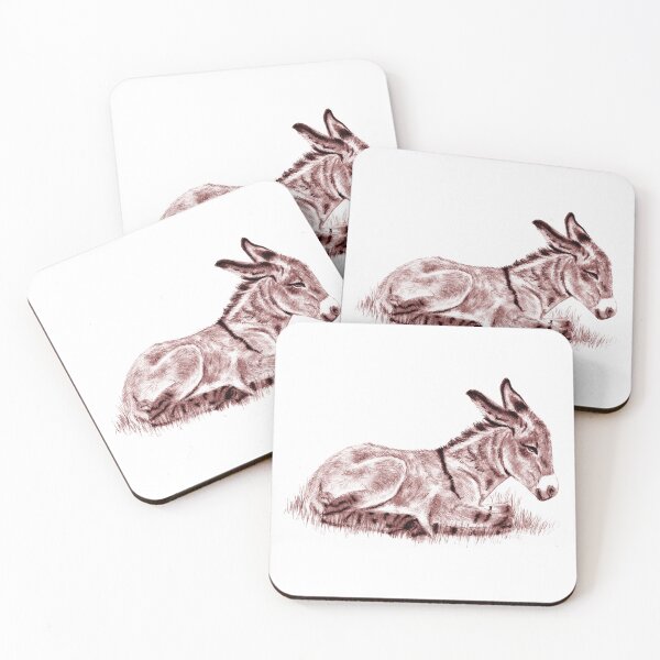 Item preview, Drawing of a reclining donkey foal - red-brown coloured version designed and sold by SylvieG18.