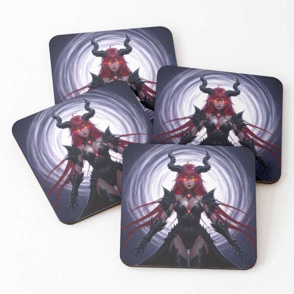 Item preview, Anime Style Demon Woman in Armor Glowing Eyes designed and sold by Prestons Corner.