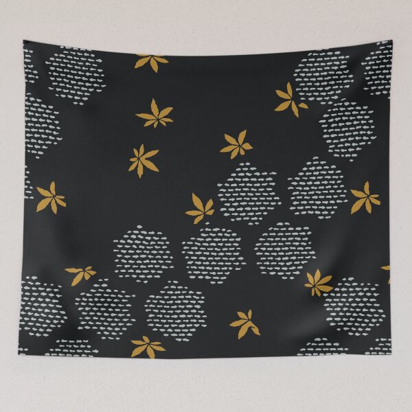 Item preview, Japanese Maple Leaves with Hexagon - seamless vintage pattern designed and sold by Japan Design Prints.