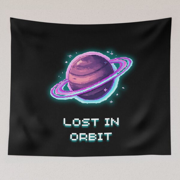 Item preview, Lost In Orbit - Retro Saturn Planet Pixel Art designed and sold by JonyDG.