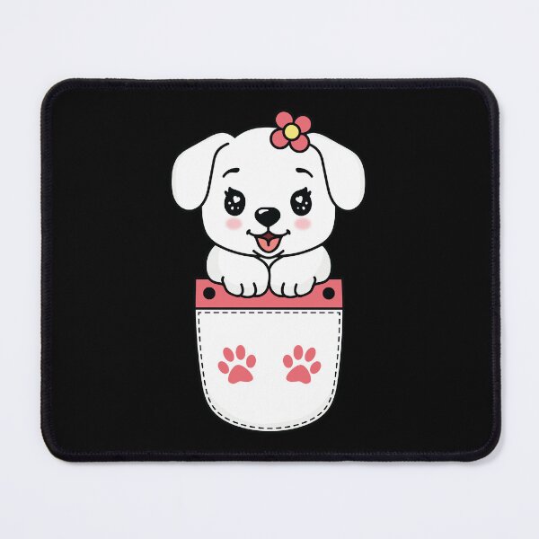 Item preview, Cute Puppy Peeking From Pocket With Pink Paws designed and sold by Marshallamoakohene.