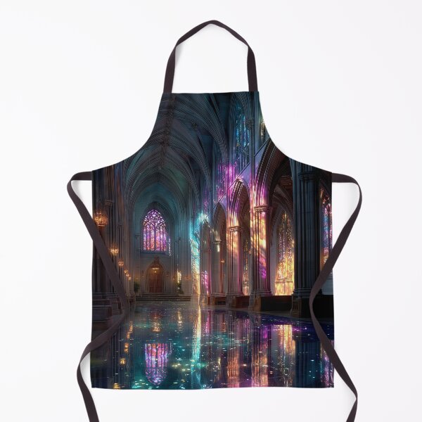 Item preview, Stained Glass Cathedral Interior With Light Reflections Gothic Art designed and sold by ArgentoArt.