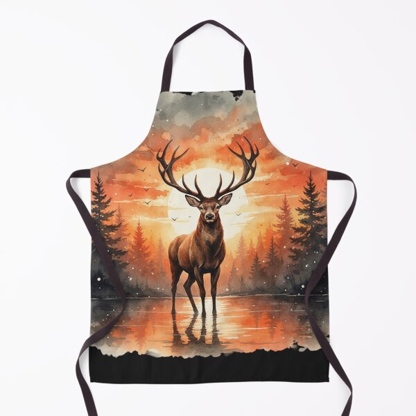 Item preview, Majestic Deer at Sunset – Watercolor Forest Nature Artwork designed and sold by dianadouri.