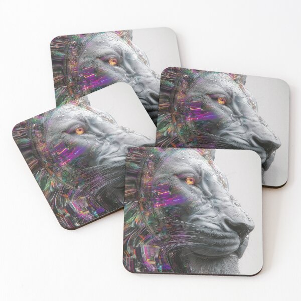 Item preview, Cyber Mane – Futuristic Lion Head designed and sold by Mystikos Art.