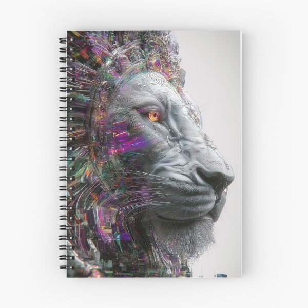 Item preview, Cyber Mane – Futuristic Lion Head designed and sold by Mystikos Art.