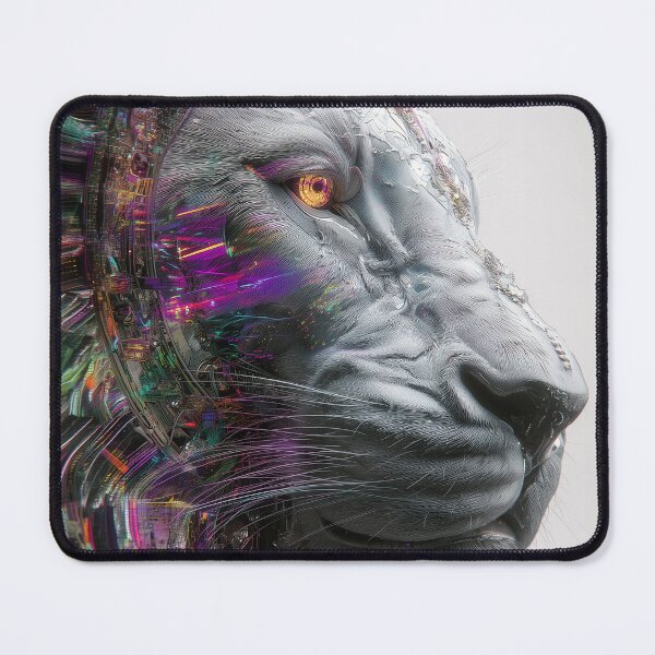 Item preview, Cyber Mane – Futuristic Lion Head designed and sold by Mystikos Art.