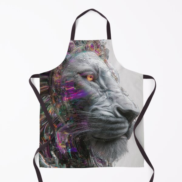Item preview, Cyber Mane – Futuristic Lion Head designed and sold by Mystikos Art.