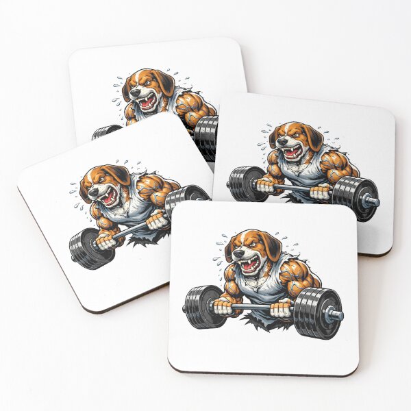 Item preview, Ferocious Beagle Dog Muscles Barbell Curl designed and sold by Primal Pump Co LTD.