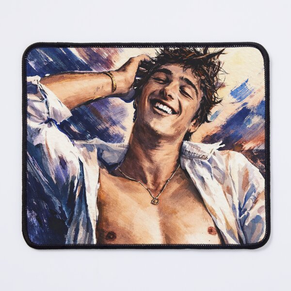 Item preview, Jacob Elordi posing with a smile (fan art) designed and sold by PopCultureAndStuff.