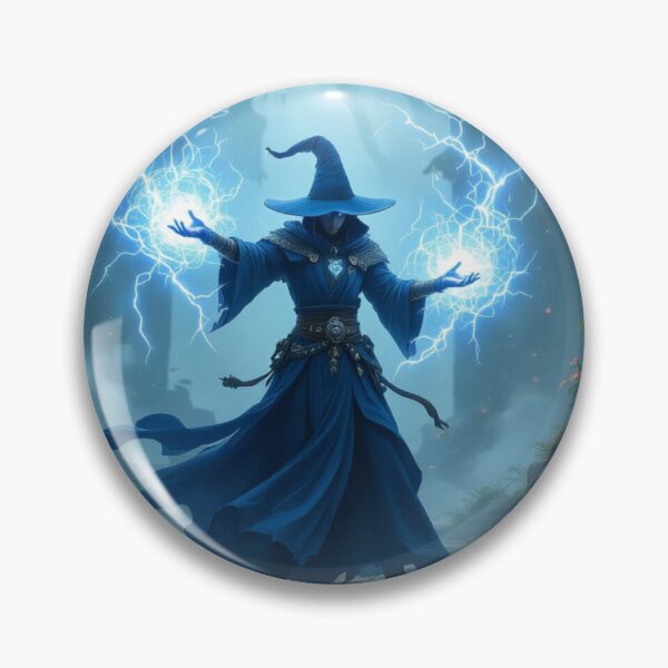 Item preview, Masked Blue Wizard Creating Lightning Mage  designed and sold by Prestons Corner.
