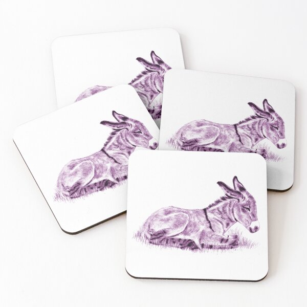 Item preview, Drawing of a lying donkey - purple colorized version designed and sold by SylvieG18.