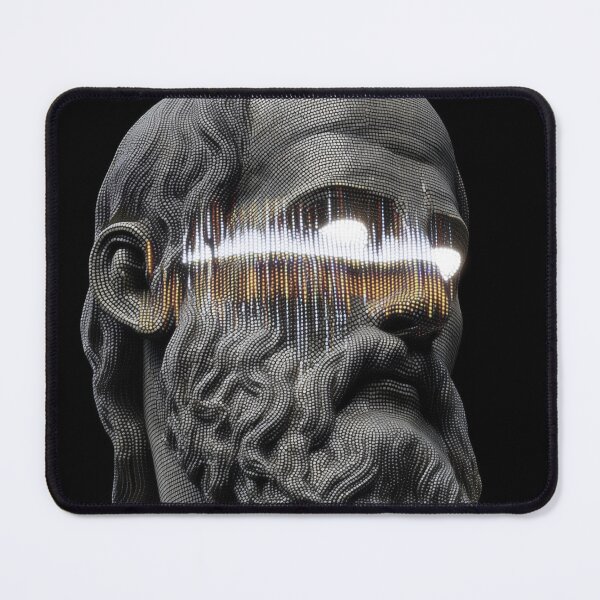 Item preview, Digital Socrates – Classical Bust with Glowing Cybernetic Eyes designed and sold by Mystikos Art.