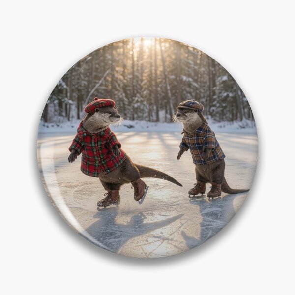Item preview, Otter Couple Ice Skating at Sunset designed and sold by Tridentulus.