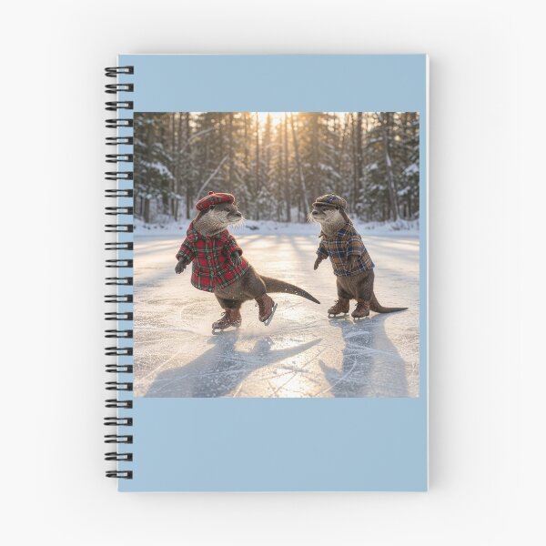 Item preview, Otter Couple Ice Skating at Sunset designed and sold by Tridentulus.