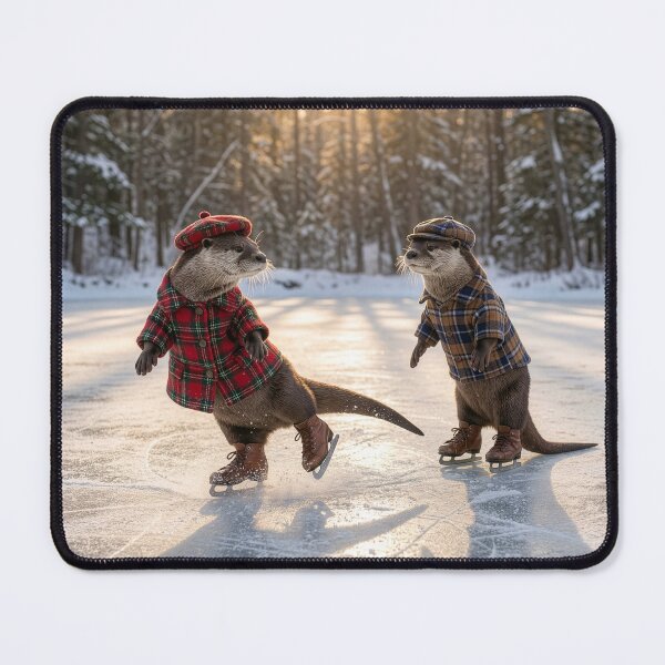 Item preview, Otter Couple Ice Skating at Sunset designed and sold by Tridentulus.