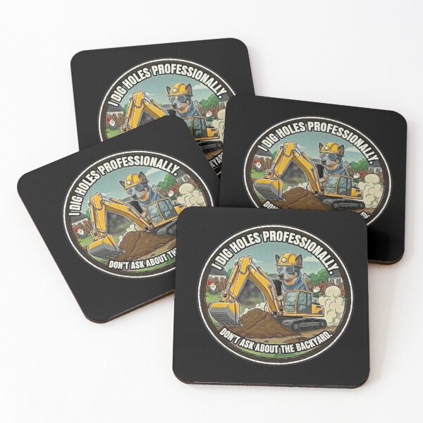 Item preview, Funny Blue Heeler Excavator Gift - I Dig Holes Professionally Dog designed and sold by Pulse & Paws | Pop Culture Tees and Stickers.