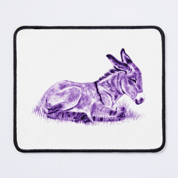 Item preview, Drawing of a lying donkey - colorized purple blue version designed and sold by SylvieG18.