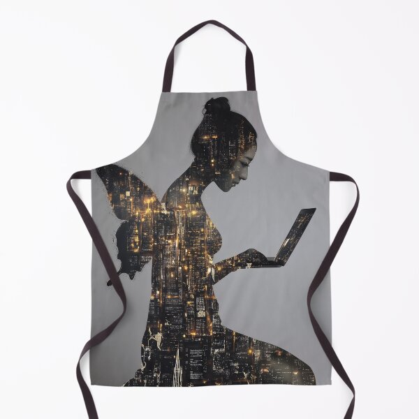 Item preview, Urban Fairy – Double Exposure Silhouette with Wings and Cityscape Glow designed and sold by Mystikos Art.